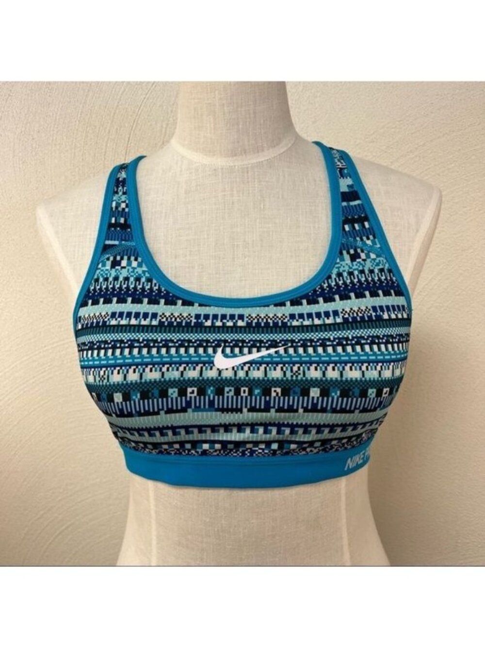 Nike Pro Dri-Fit Med Coverage Sports Bra Blue Print Sz XL